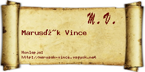 Marusák Vince névjegykártya